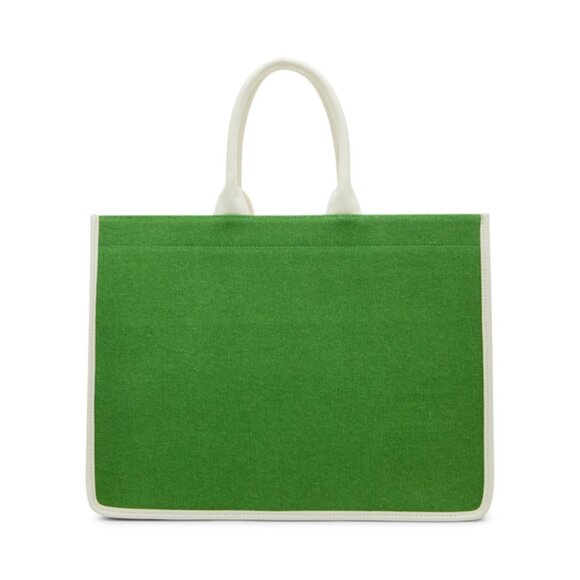 Betsey Johnson Kitsch Queen Of The Green Large Canvas Tote Bag Green & White NWT - Picture 4 of 16